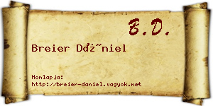 Breier Dániel névjegykártya